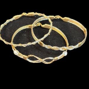 Stunning Gold and Silver Bangle Set